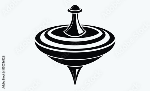 spinning top silhouette, toy top vector, spinning toy illustration, top view drawing
