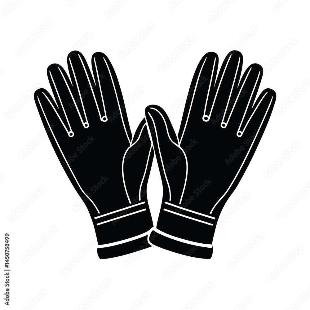 Obraz premium black gloves isolated on white