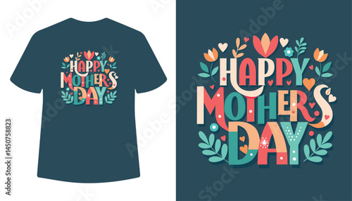 Happy mothers day typography t-shirt design design	
