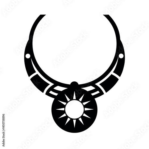 Black Vector Silhouette Torque Necklace Vector Art
