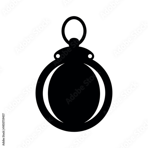 Black Vector Silhouette Locket Outline Drawing