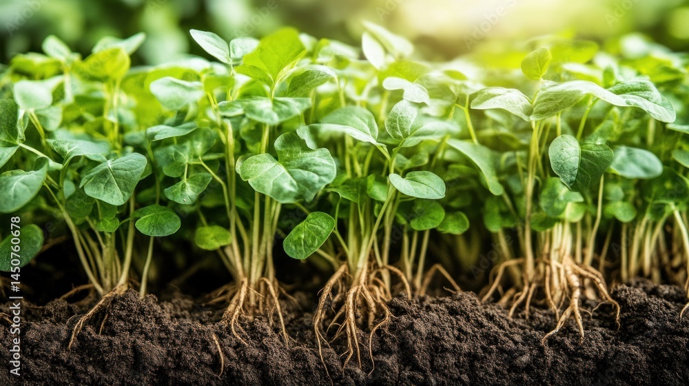 Seedling sprouts growing in soil Seedling sprouts growing in soil