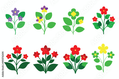 Flat vector floral illustration of a blooming.