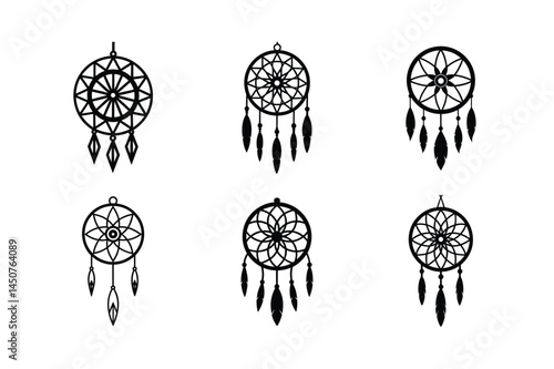 Dream Catcher silhouette vector bundle, Dream Catcher silhouette