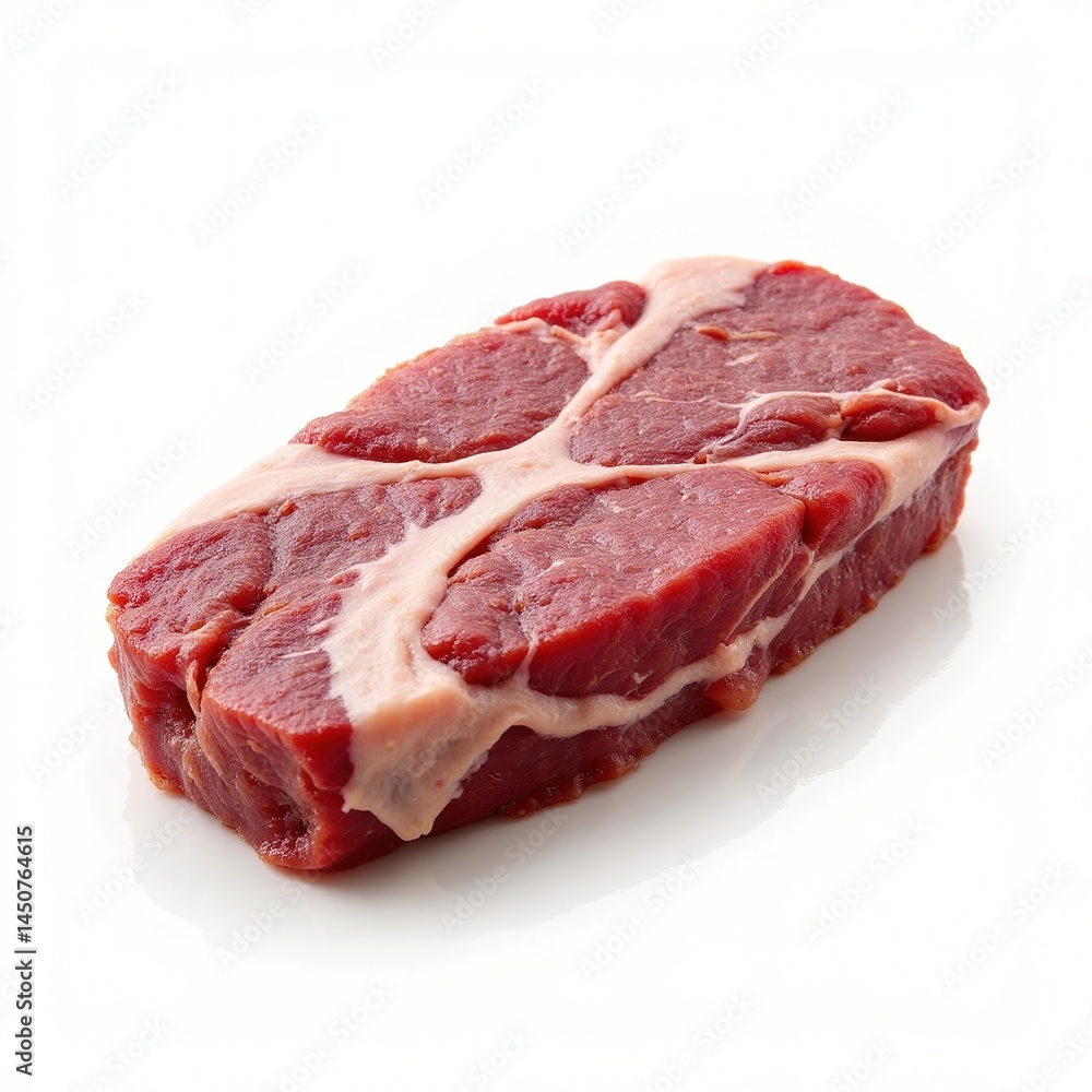 Raw Beef Meat on White Background – Fresh Steak, Red Meat, Butcher Cuts Raw Beef Meat on White Background – Fresh Steak, Red Meat, Butcher Cuts