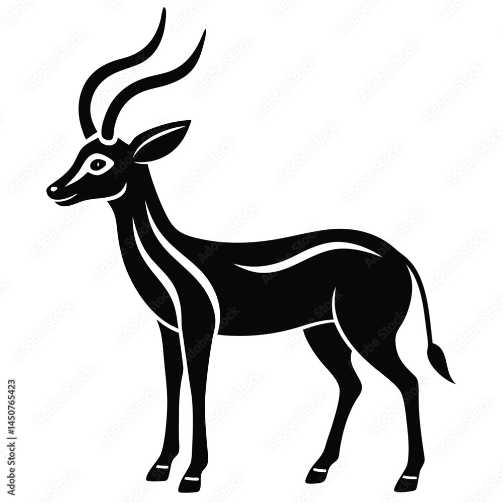 Fototapeta premium Elegant Minimalist Line Drawing of an Antelope