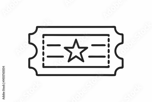 Cinema Ticket With Star Icon
