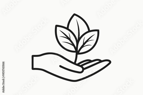 Hand Holding Leaf Icon