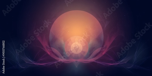 Obraz na płótnie Abstract glowing orb with pink and blue wisps against a dark purple and blue background w salonie