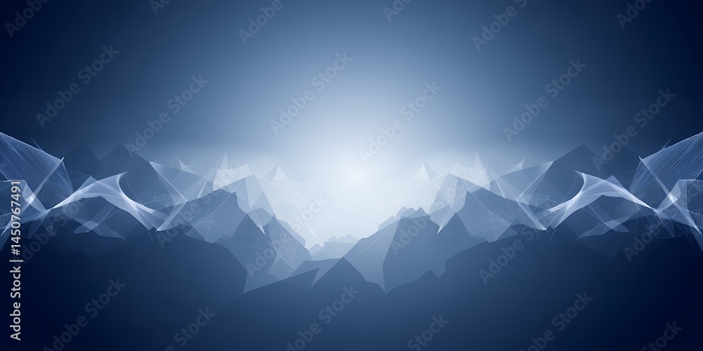 Abstract blue background with geometric shapes and light creating a modern and clean look