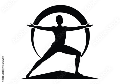 Elegant Silhouette of a Yogi in Warrior III Pose