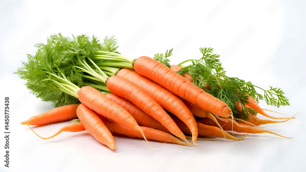Fresh Carrot Bunch with Leaves Fresh Carrot Bunch with Leaves