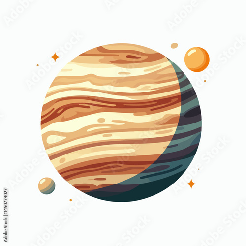 vector illustration of planet jupiter