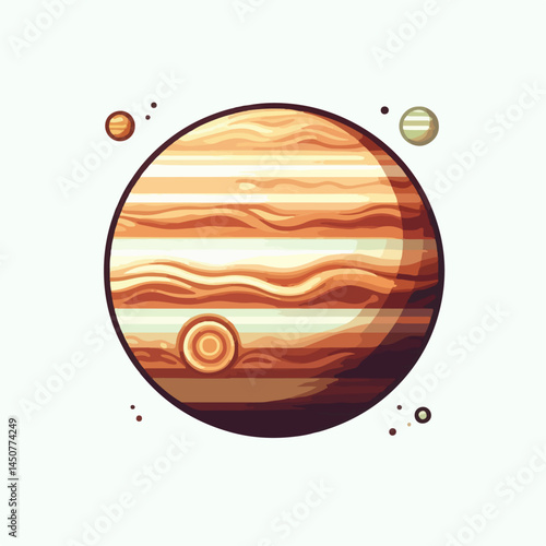 vector illustration of planet jupiter