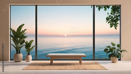 Light wood flooring echoes the beach outside, blending indoor simplicity with coastal calm.