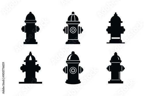 Fire hydrant Silhouette  silhouette vector , Set of Fire hydrant Silhouette  