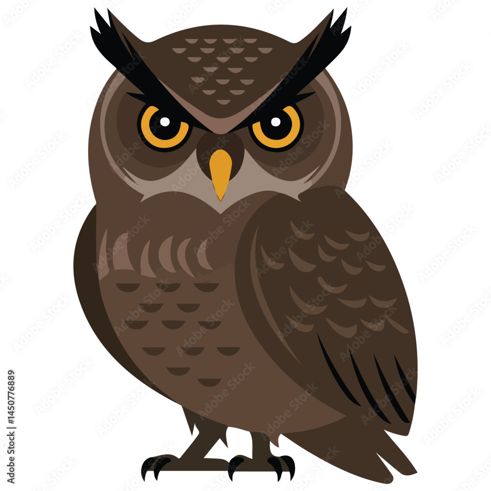 Obraz premium Owl bird animal icon isolated vector illustration on white background
