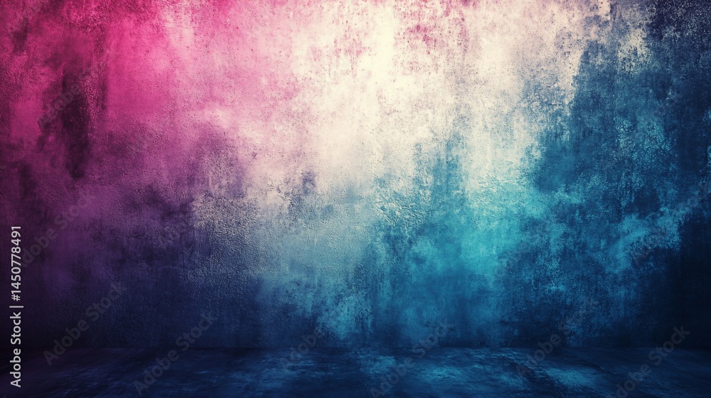 Fototapeta premium Abstract Grungy Wall Texture: Pink Blue Gradient Background