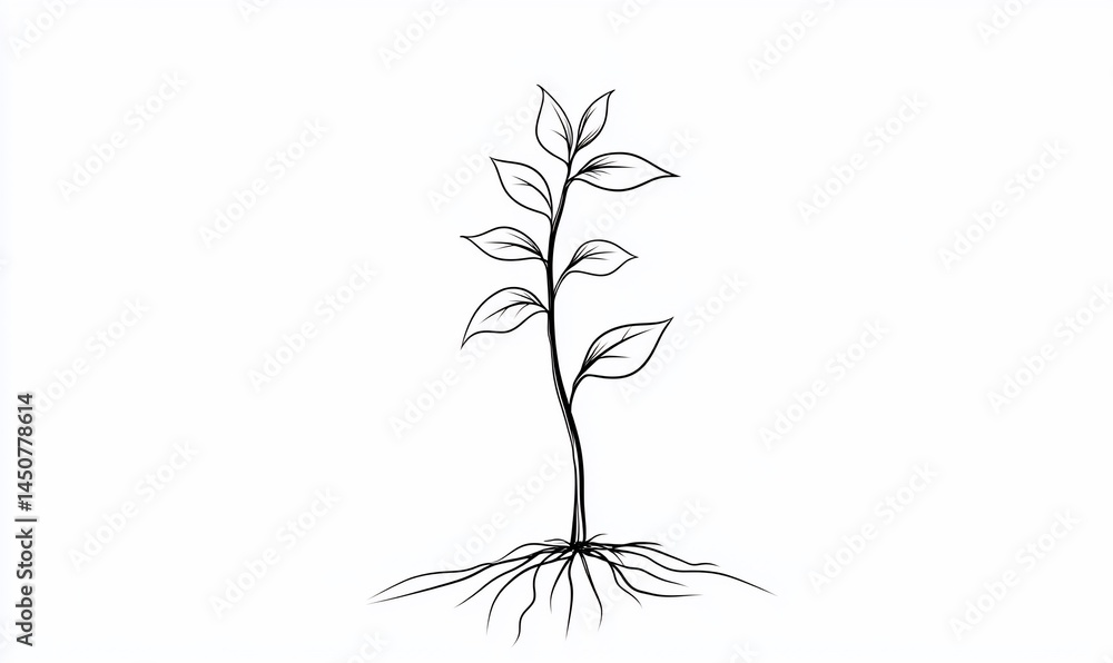 Obraz premium Sprout with roots and leaves