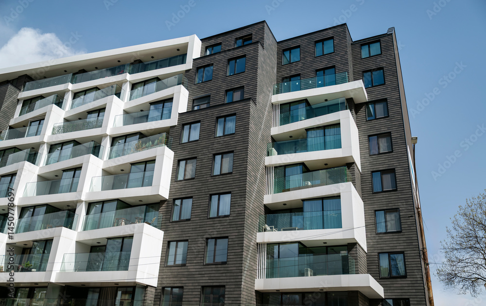 Fototapeta premium Modern Residential Apartment Building Complex Condo 