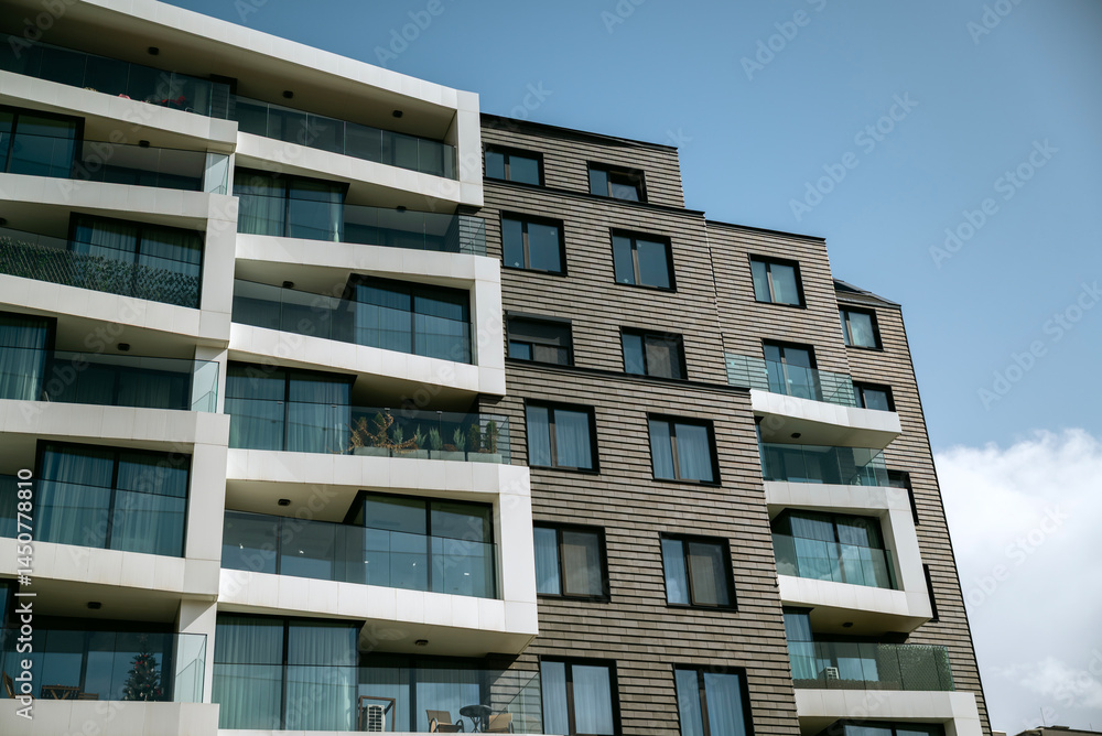 Fototapeta premium Modern Residential Apartment Building Complex Condo 