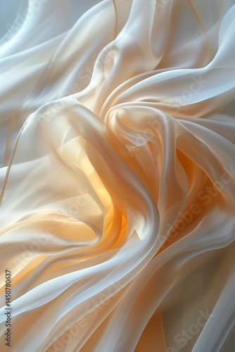 Soft and flowing fabric with gentle light, creating a serene and elegant atmosphere, perfect for various design projects.