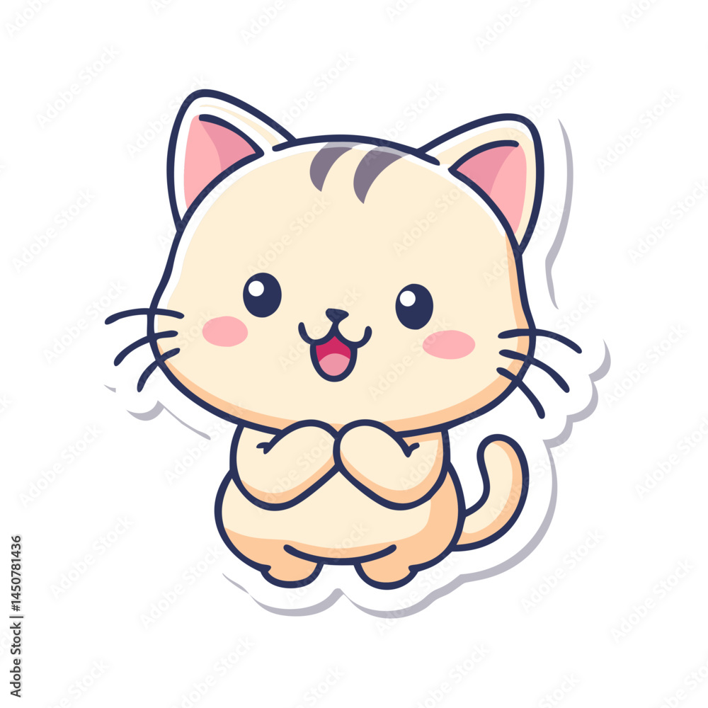 a baby kitten kawai sticker icon a baby kitten kawai sticker icon