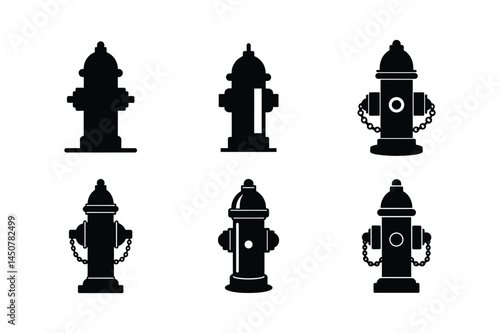 Fire hydrant Silhouette  silhouette vector , Set of Fire hydrant Silhouette  