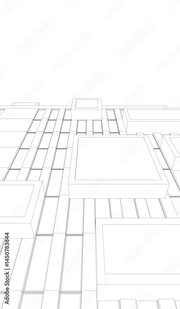 Building 3d structure. Architectural background. 