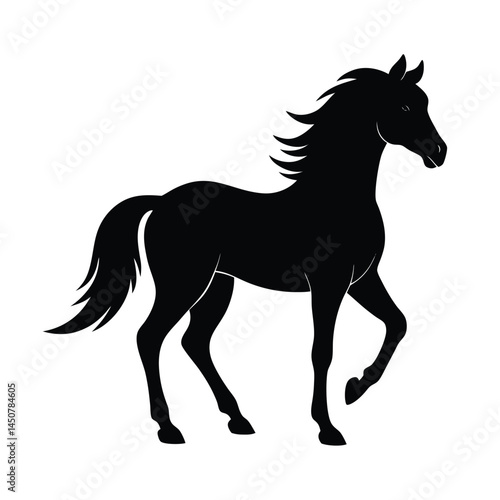 standing stallion side profile vector silhouette