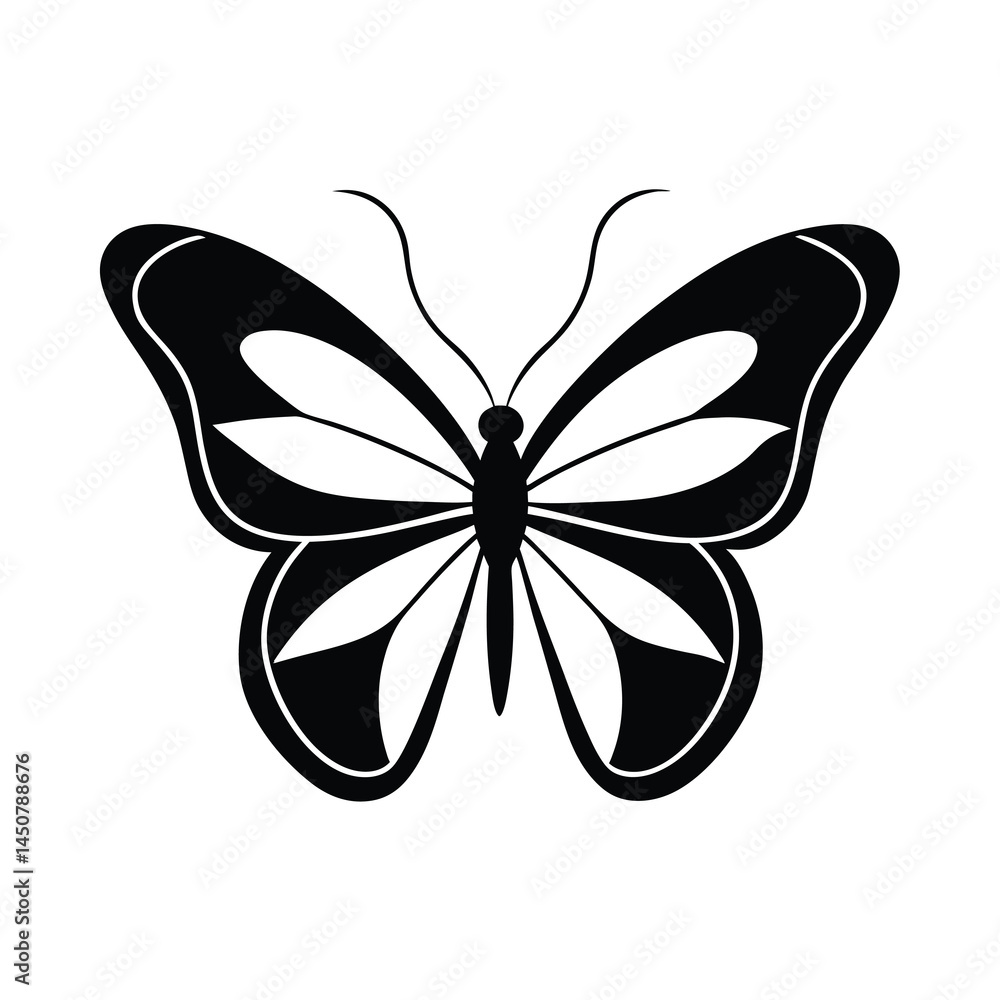 Fototapeta premium Simple Monarch Butterfly Silhouette Outline