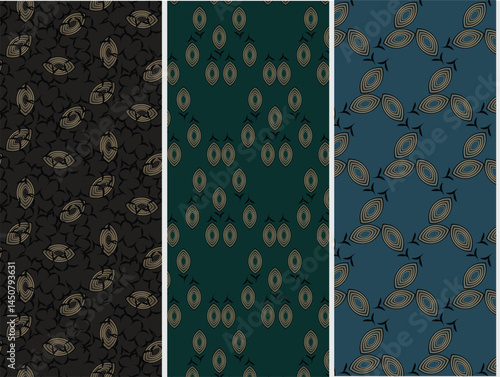 A luxury modern elegant seamless floral pattern bundle designed for sophisticated use in textiles, wallpapers, packaging, and upscale creative projects.