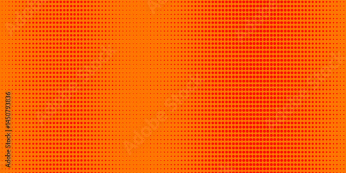 Dots halftone orange color pattern gradient texture with technology digital background. Dots pop art comics with summer background
