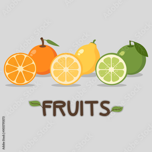 Lime, lemon, and orang, citrus trio 