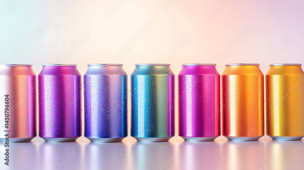 Colorful soda cans arranged on light background, copy space
Colorful soda cans arranged on light background, copy space