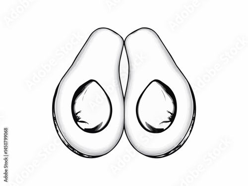 Avocado halves arranged on a minimalist background showcasing their smooth texture and vibrant inner flesh