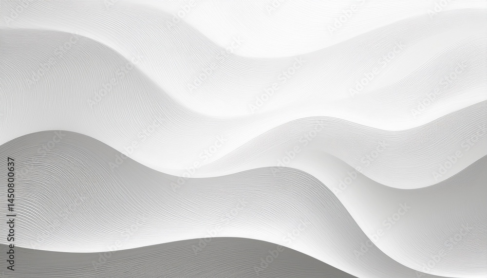 Obraz premium wide clean white texture background with luxury curve pattern wallpaper elegant abstract backdrop for design modern decorative surface with soft waves ideal for minimalist interior themes