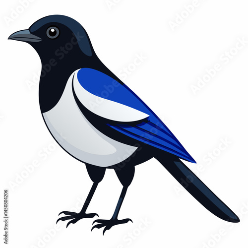 Minimal Oriental Magpie-Robin Vector on White