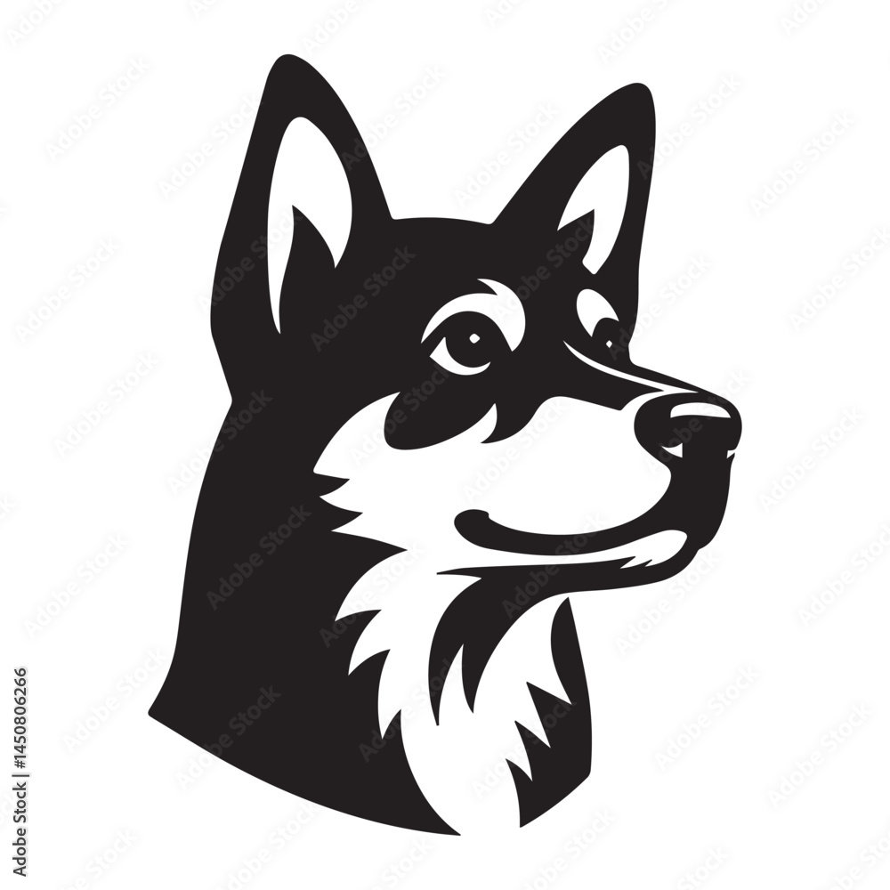 Obraz premium Vector silhouette image of a dog