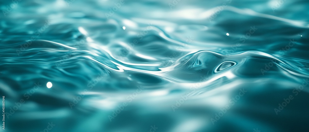 Luminous turquoise water ripples glossy and serene Luminous turquoise water ripples glossy and serene