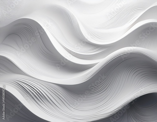 white wavy layers abstract background wave modern