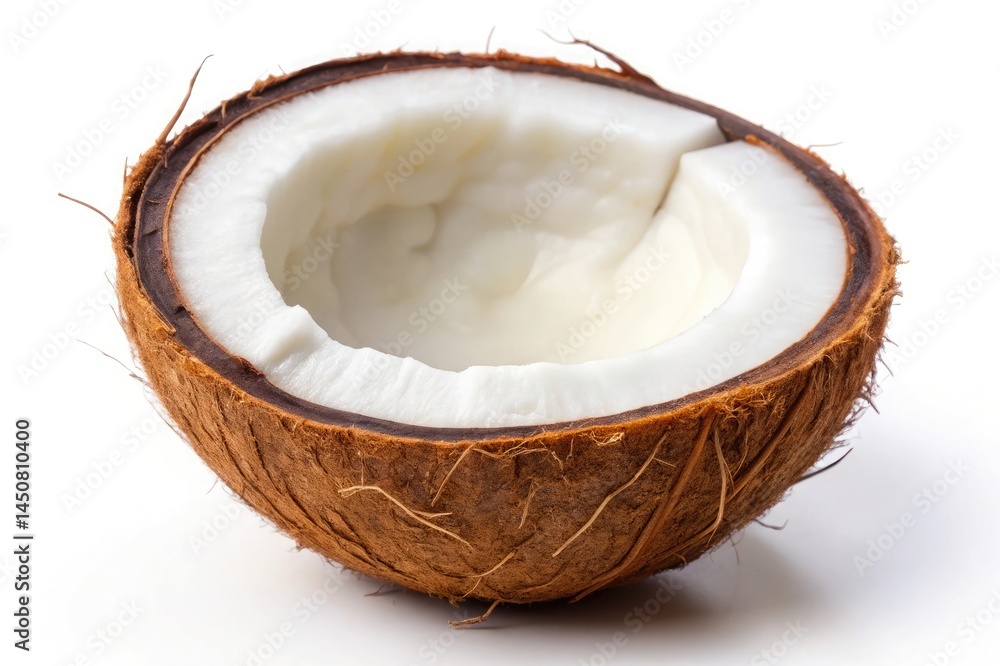 Half Coconut Shell Isolated White Half Coconut Shell Isolated White