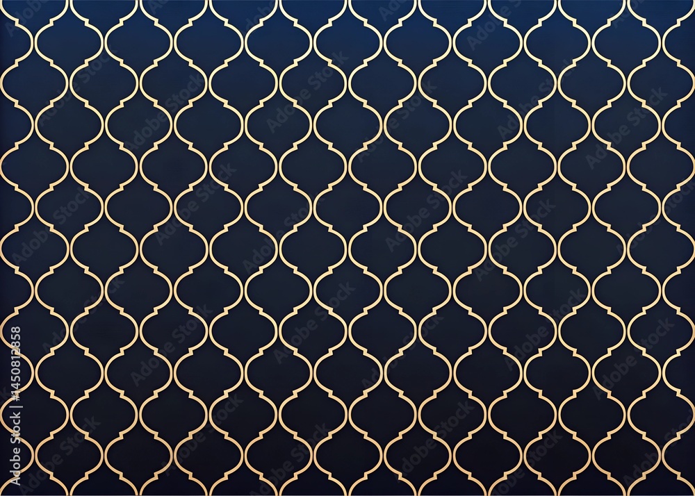 A seamless dark geometric pattern featuring a repeating trellis or lattice design. A blue and gold patterned background with a gold border. The pattern is made up of small circles and the background. A seamless dark geometric pattern featuring a repeating trellis or lattice design. A blue and gold patterned background with a gold border. The pattern is made up of small circles and the background.