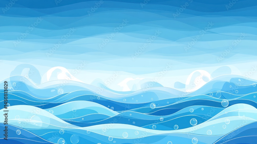 Calm ocean waves, blue sky, sea background, summer Calm ocean waves, blue sky, sea background, summer