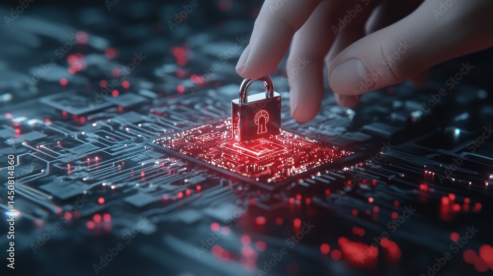 Naklejka premium Cybersecurity: Protecting Digital Assets with Advanced Encryption