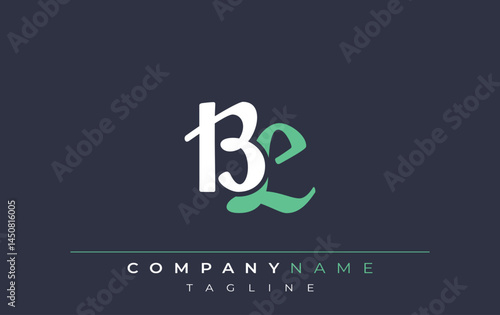 Elegant Stylized BL Lettering Design. Stylish Modern Logo featuring Monogram Letters in White and Teal Shade