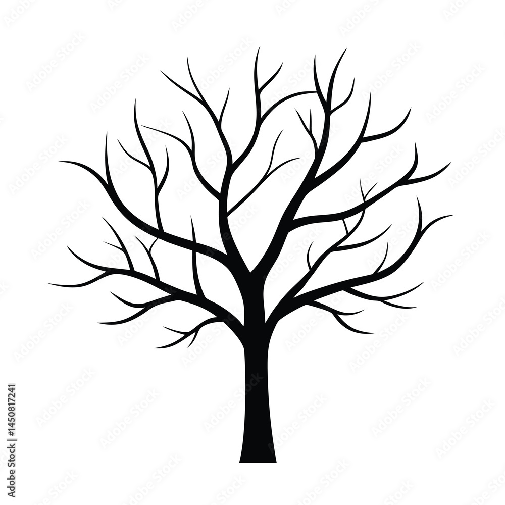 Fototapeta premium Minimalist Tree Silhouette Illustration