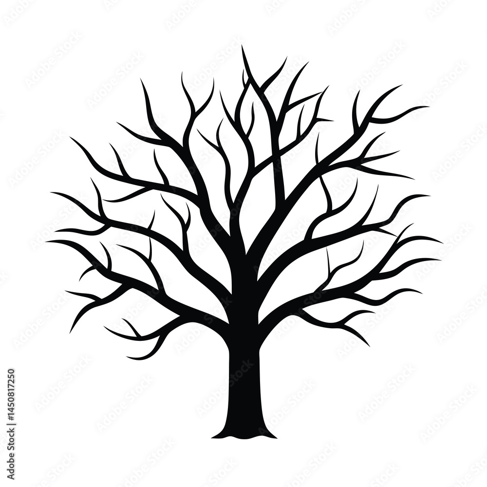 Fototapeta premium Stylized Leafless Tree Branches