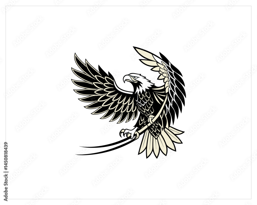Obraz premium Eagle Tattoo Design Vector Free SVG Download
