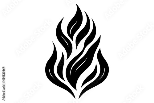 Fiery vector flames burn with hot orange and red heat, a burning illustration of danger